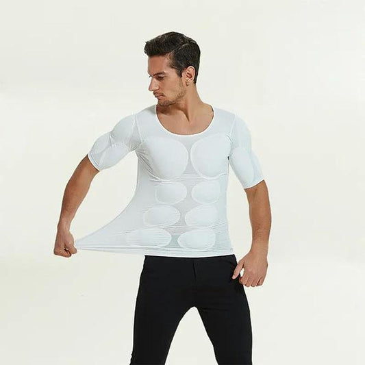 No Trace Three-dimensional Invisible Fake Muscle Men's T-shirt Simulation Fake Abdominal Muscles Fake Chest Muscle Short-sleeved Muscle Increase Shirt