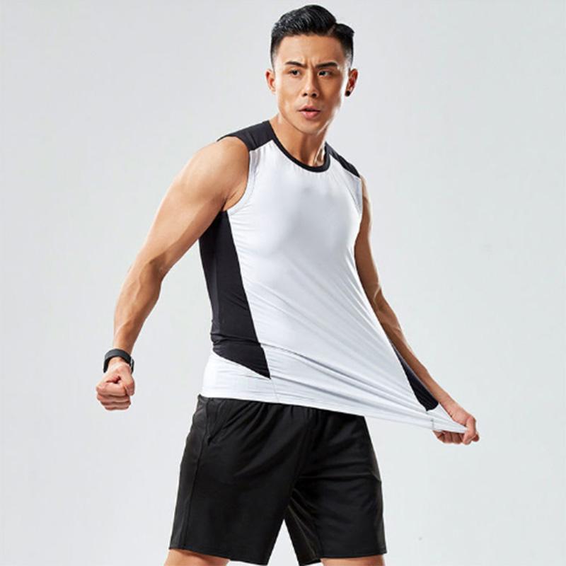 Fitness Clothes Men's Running Tight Quick-drying Clothes Large Size Gym Sportswear Sleeveless Vest Vest Summer Top