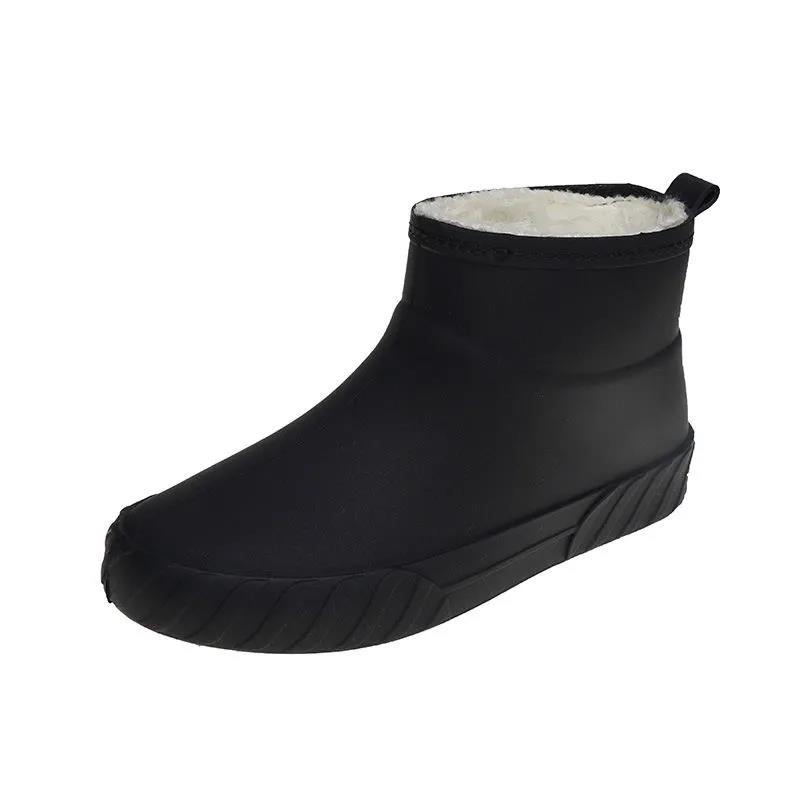 Winter Cold Proof Warm Rain Boots Ladies Water Shoes Cotton Thickened Outer Rain Boots Adult Non-slip Kitchen Work Shoes
