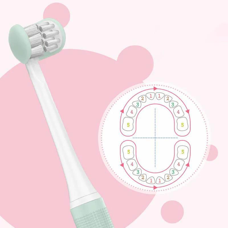 Children's Three-sided Children's Toothbrush U-shape Does Not Hurt The Gums 3D Full-wrapped Super Soft Hair Is Suitable for 2-15 Years Old