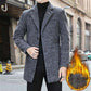 Autumn and Winter Jacket Men's Thick Warm Coat Mid-length Casual Windbreaker