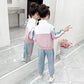 Girls Sports Suit Spring and Autumn Pullover Long Sleeve Contrast Color Design Two-piece Comfortable Casual Sports Suit