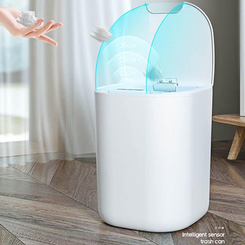 Intelligent Sensor Trash Can Household Automatic Charging Type Living Room Bedroom 16 Liters Large Capacity Kitchen Bathroom Waterproof