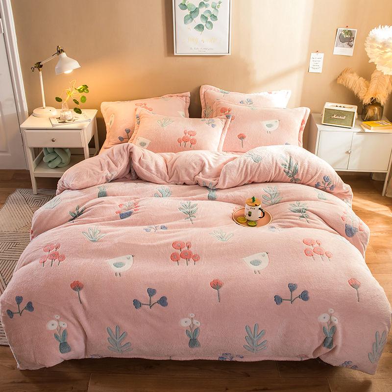 WTEMPO Bedding Set Winter Plush Duvet Cover Sheet Bed Cover Queen King Size Beddings for Family
