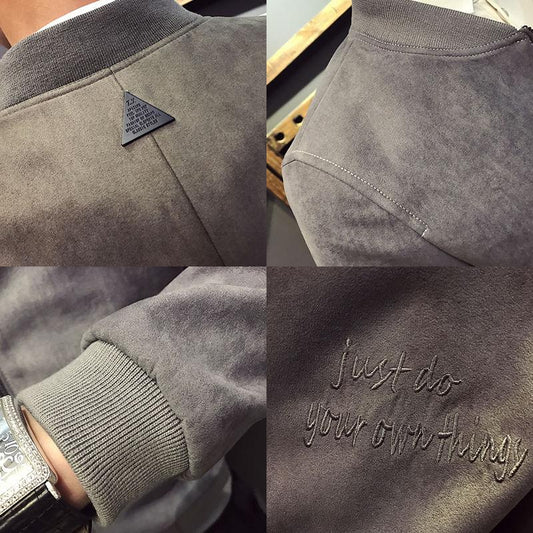 Autumn and Winter Men's Jacket Plus Velvet Korean Trend Youth Jacket Men's Casual Handsome Baseball Uniform Suede Top