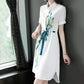 Women Long Sleeve Irregular Dress Office Lady Lapel Loose Shirt High Waist Short Skirt