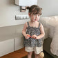 Children Dress Girls Summer Thin Dress Suspender Dress Floral Strapless Princess Dress Ruffled Vest Skirt