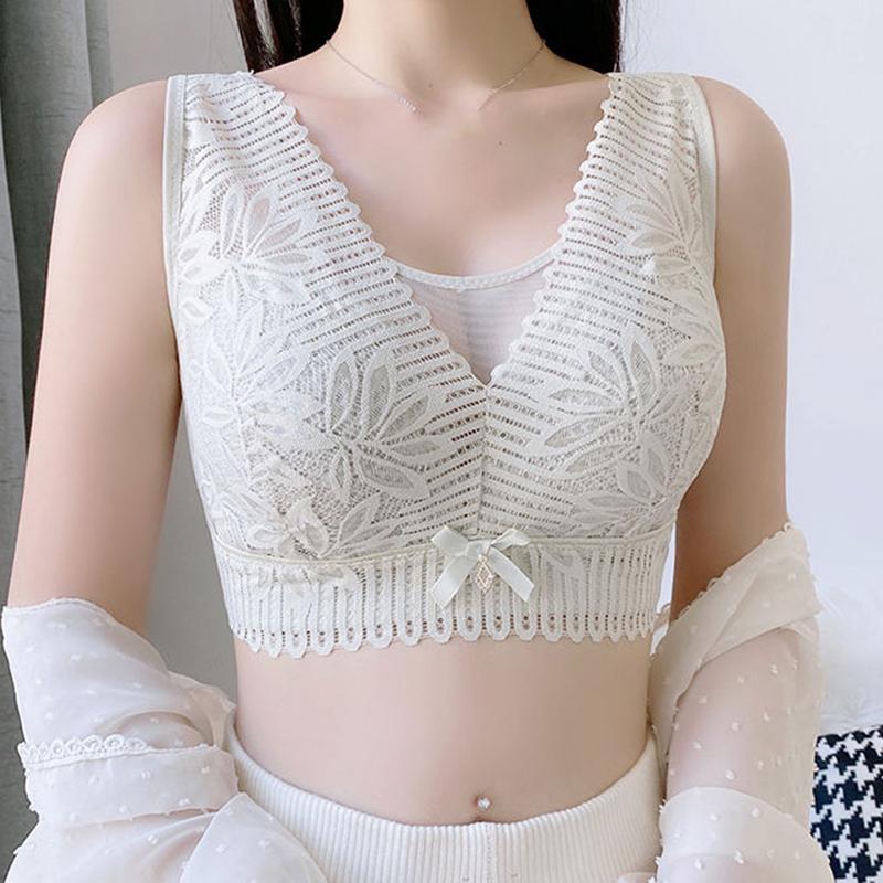 Ultra-thin Underwear Women's Big Breasts Show Small Breasts Gather Adjustment Type Fat No Steel Ring Large Size Show Thin Full Cup Bra
