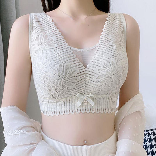 Ultra-thin Underwear Women's Big Breasts Show Small Breasts Gather Adjustment Type Fat No Steel Ring Large Size Show Thin Full Cup Bra