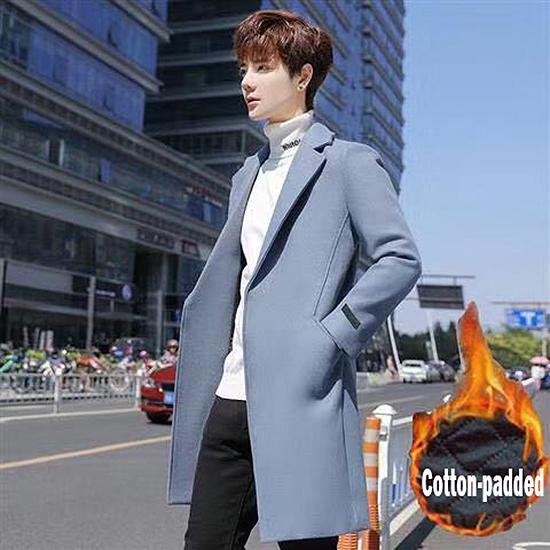 Men's Wool Coat Winter Warm Long Trench Jacket Male Single Breasted Business Casual Overcoat Parka
