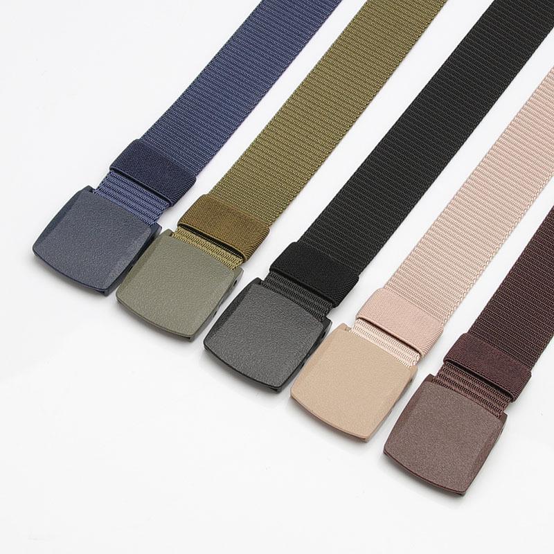 Nylon Belt Student Military Training Pants with Breathable Plastic Buckle Decorative Belt