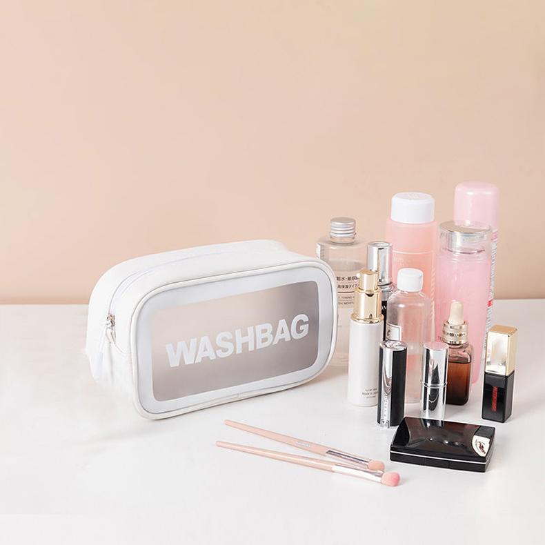 Female Waterproof Transparent Cosmetic Bag Large Capacity Travel Bag Portable Toilet Bag Cosmetic Storage Bag Makeup Bag Organizer