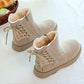 Martin Boots Female British Style Winter Student Wild Warm Short Boots Motorcycle Anti-skid Plus Velvet Snow Boots