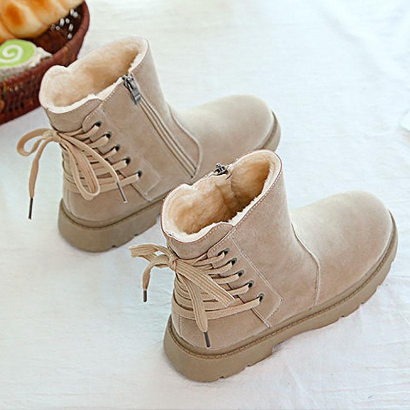 Martin Boots Female British Style Winter Student Wild Warm Short Boots Motorcycle Anti-skid Plus Velvet Snow Boots