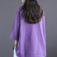 Pure Cotton Loose Slit T-shirt Girls Thin Round Neck Short-sleeved Comfortable Breathable Top