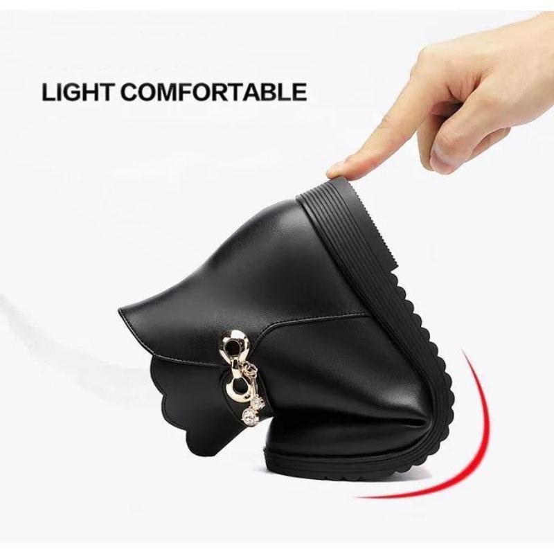 Winter Flat-bottomed Comfort and Warmth Plus Velvet Cotton Shoes Soft-soled Non-slip All-match Ankle Boots