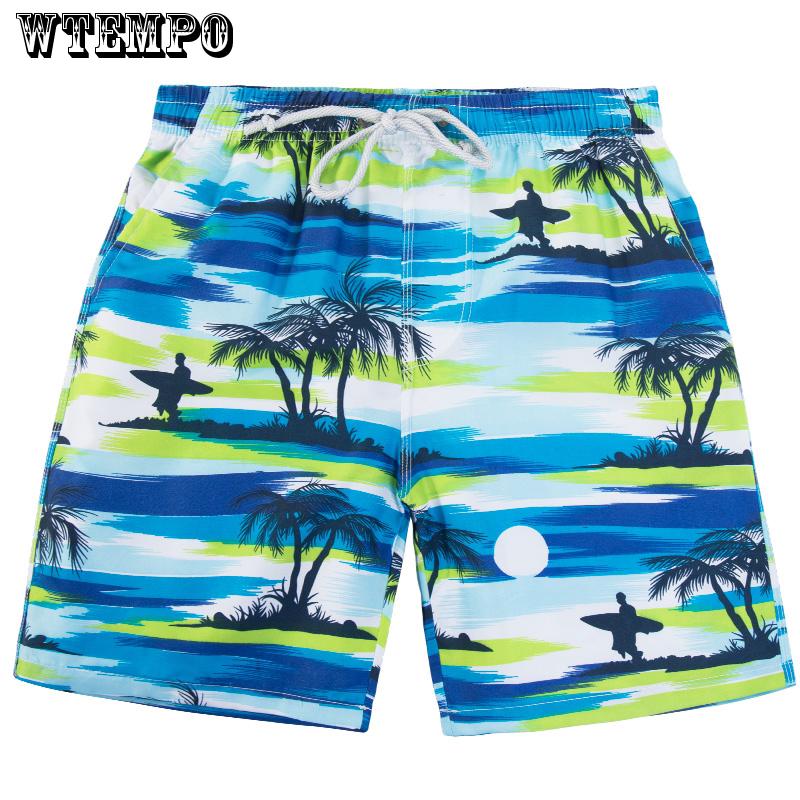 WTEMPO Fashion Print Swimwear Trunks for Men Summer Quick Dry Surf Beach Swimming Shorts Sport