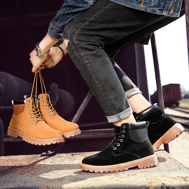 Autumn Martin Boots Men's High-top Shoes British Style Men's Leather All-match Motorcycle Boots