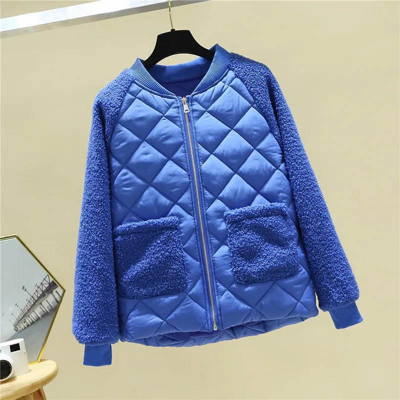 Women's Short Cotton-padded Jacket Loose Winter Style Anti-lamb Hair Fashion Small Padded Jacket Plus Size Coat