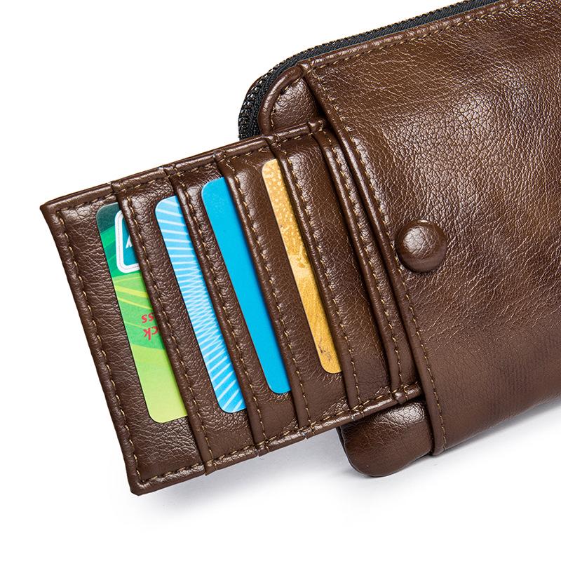 Business Long Wallet Men Anti-theft Multi-function Zipper PU Wallet Card Package Clutch Coin Bag