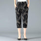 Summer Cropped Pants Women's Pants Cropped Casual Pants Women's High Waist Stretch Pants Cropped Pants