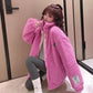 Winter Women's Plus Fleece Stand Collar Polar Fleece Jacket Korean Version Plus Cotton Thick Mid-length Lamb Fleece Jacket