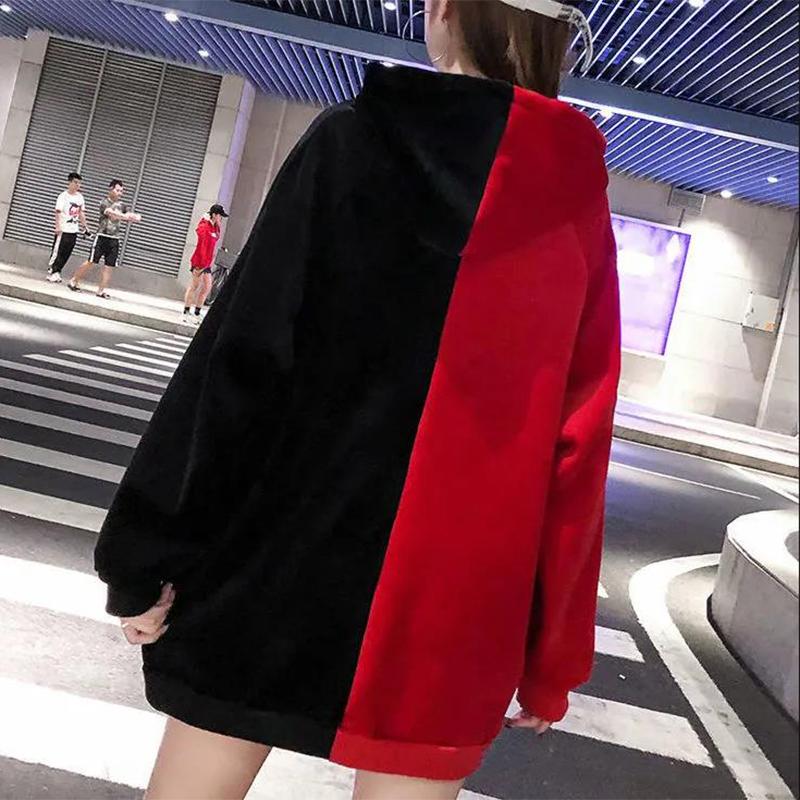 Gold Velvet Sweater Women's Hooded Mid-length Fall Without Velvet Long-sleeved Loose Top