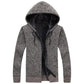 Autumn and Winter Men's Plus Velvet Knitted Cardigan Zipper Sweater Jacket Large Size Loose Knitted Cardigan Jacket Jacket