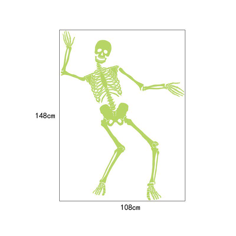 [Wall sticker ]Luminous Skull Skeleton Halloween Decoration Wall Stickers For Party Window Wall Deca