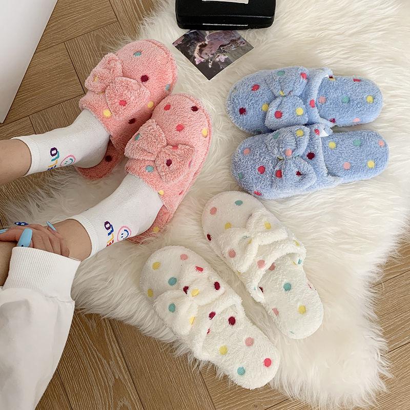 Autumn and Winter Pure Cotton Slippers Indoor Non-slip Soft-soled Shoes Warm Simple Plush Cotton Shoes