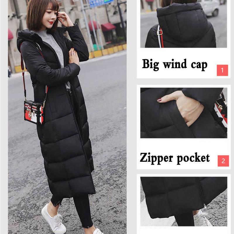 Women's Winter Cotton-padded Jacket Long Section Over The Knee Thick Slim-fitting Warm Cotton-padded Jacket