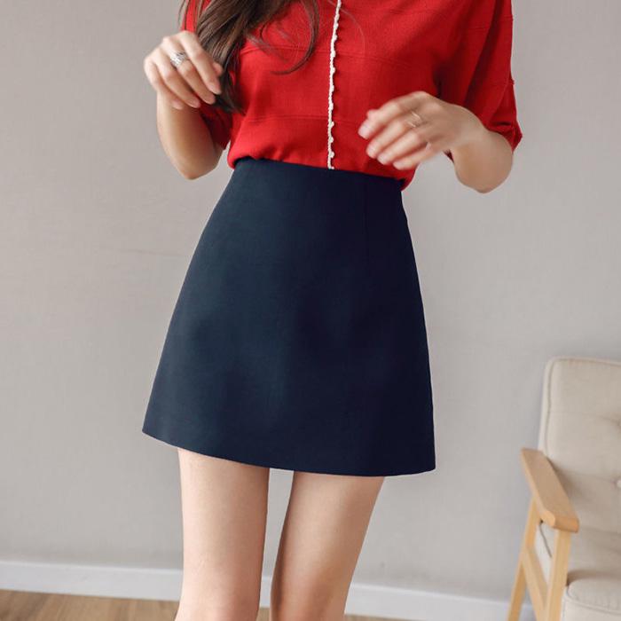 Women High-waist Chiffon Skirt Anti-light Student Thin Mini A-line Skirts Bag Hip Skirt