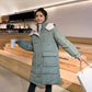 Winter Women's Down Padded Jacket Korean Style Stand-up Collar Hooded Padded Jacket Thickened Warm Mid-length Padded Jacket