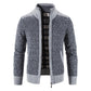 Men's Sweater Stitching Plus Fleece Warm Zipper Sweater Autumn and Winter Coat Loose Cardigan Sweater