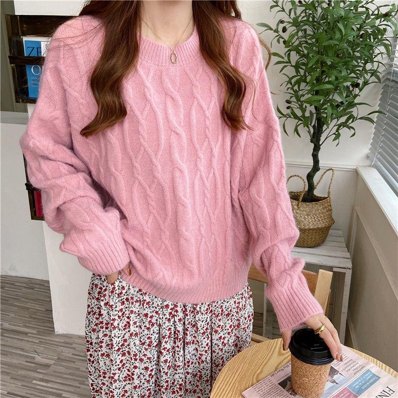 Autum  Winter Sweater Women Loose Outer Wear Twist All-match Pullover Sweater Casual Style Top