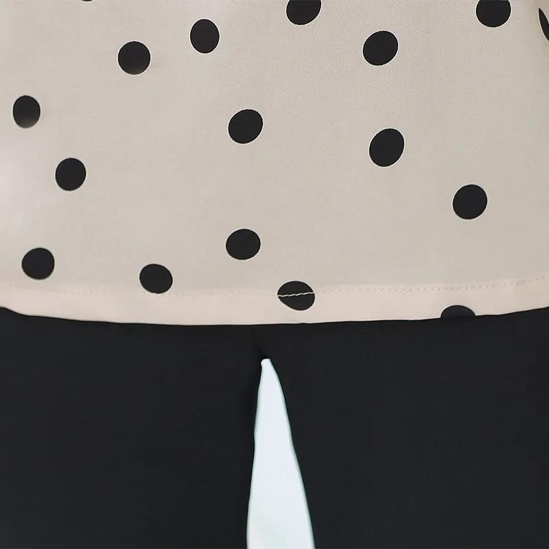 Summer Women's Short-sleeved T-shirt Plus Size Bottoming Shirt Polka Dot Shirt Fabric Light and Breathable Cool Bottoming Inner Wear