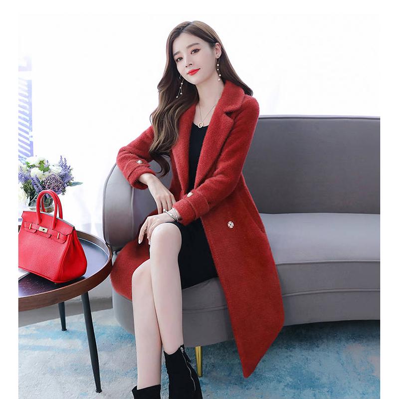 Winter Jacket Fashion Women Fur Coat Long Wool Coat Female Thick Warm Overcoat Christmas Outwear