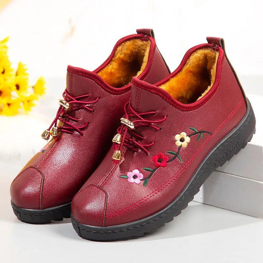 Women's Cotton boots Autumn and Winter Cloth Shoes Plus Velvet Thick Non-slip Cotton Shoes Mother Shoes