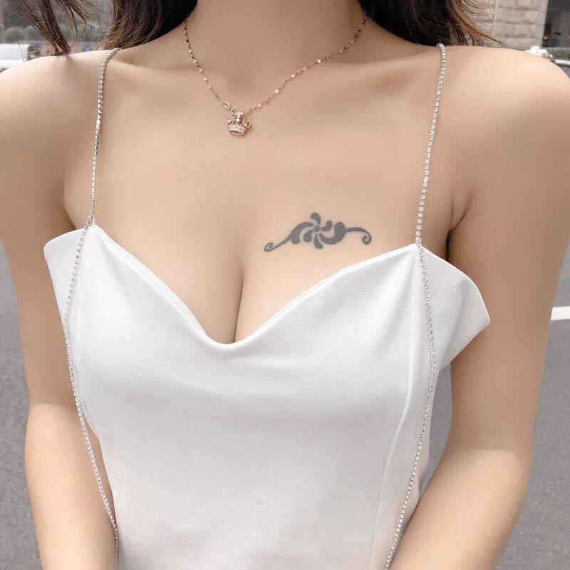 Summer French Elegant Niche Party Dress Female Suspender Solid Color Club Dress Banquet Dress