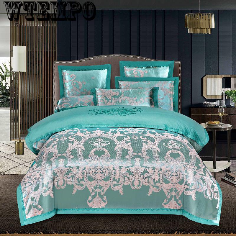 Bedding European Embroidered Jacquard Cotton Four-piece Cotton Quilt Bedrooms Bedroom Home