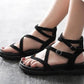 All-match Word Buckle Clip-on Sandals Women's Summer Thick-soled Platform Shoes Women's Flat Roman Shoes
