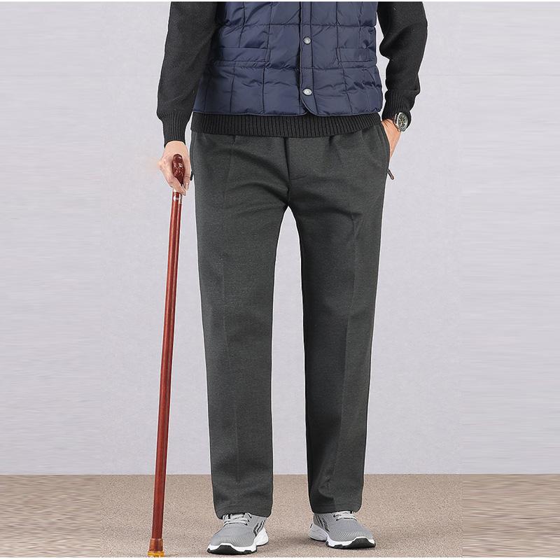 Spring and Summer Senior Sports Pants Men's High-end Loose Elastic Waist Pants Thin Grandpa Straight Casual Pants
