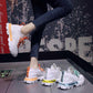 Plus Size 36-41 Summer Women Sneakers Students Low-top Breathable Running Basketball Shoes Shockproof Non-slip White Shoes