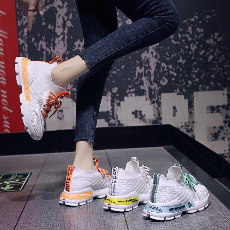 Plus Size 36-41 Summer Women Sneakers Students Low-top Breathable Running Basketball Shoes Shockproof Non-slip White Shoes