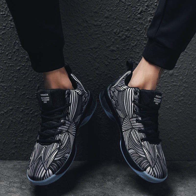 Men Graffiti Sneakers Basketball Shoes Non-slip Lightweight Breathable Running Shoes Tactical Boots