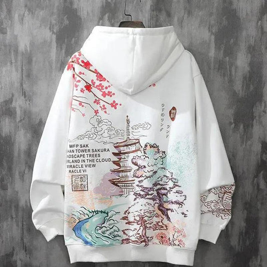 Chinese Style Wake-up Lion Print Hooded Sweater Men's 2022 Spring and Autumn New Trend Loose Small Country Tide Men's Jacket