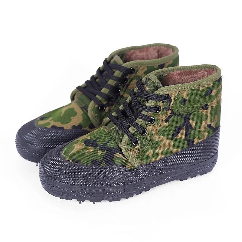 Men's Plush Cotton Shoes High Top Rubber Soled Winter Shoes Camouflage Shoes Cold Proof Working Shoes
