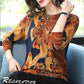 Women's Printed Knit Sweater High-end Cashmere Sweater Round Neck Ethnic Base Sweater Plus Size Warm Pullover Jumper