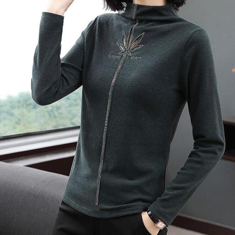Women letter Embroidered Sweaters Hollow Rhinestone pullover long sleeve loose Velvet Sweaters warm