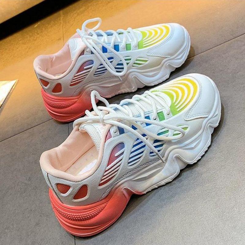 Harajuku Style Spring  Summer All-match Candy Color Increased Thick-soled Korean Casual Fashion Sneakers